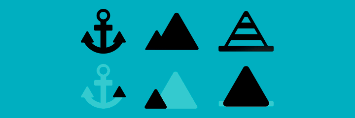 example of geometric shapes among icons