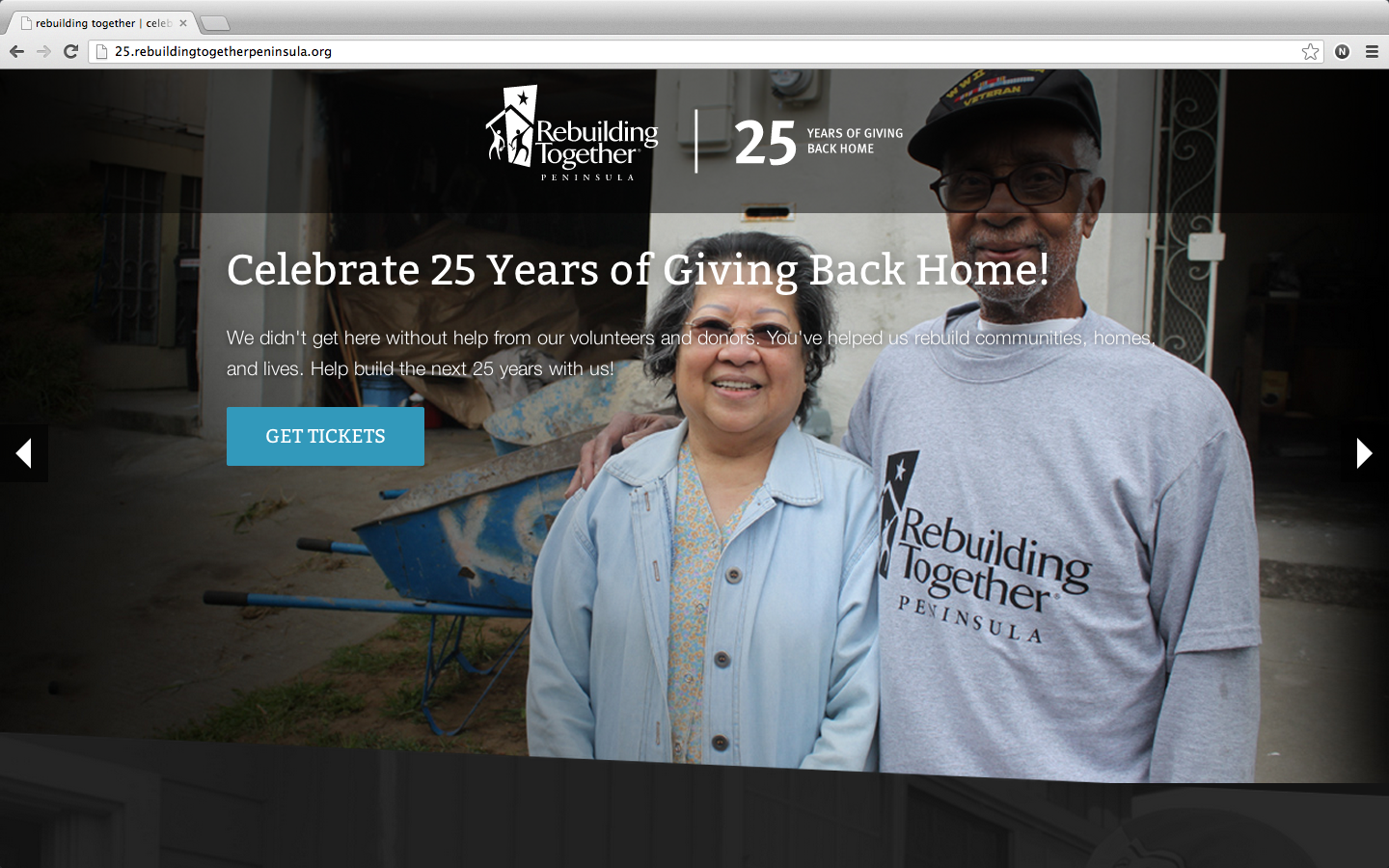 screenshot of the new Rebuilding Together Peninsula site