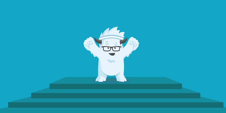 Illustration of a triumphant Yeti