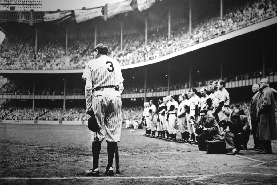 Photo of Babe Ruth on the plate
