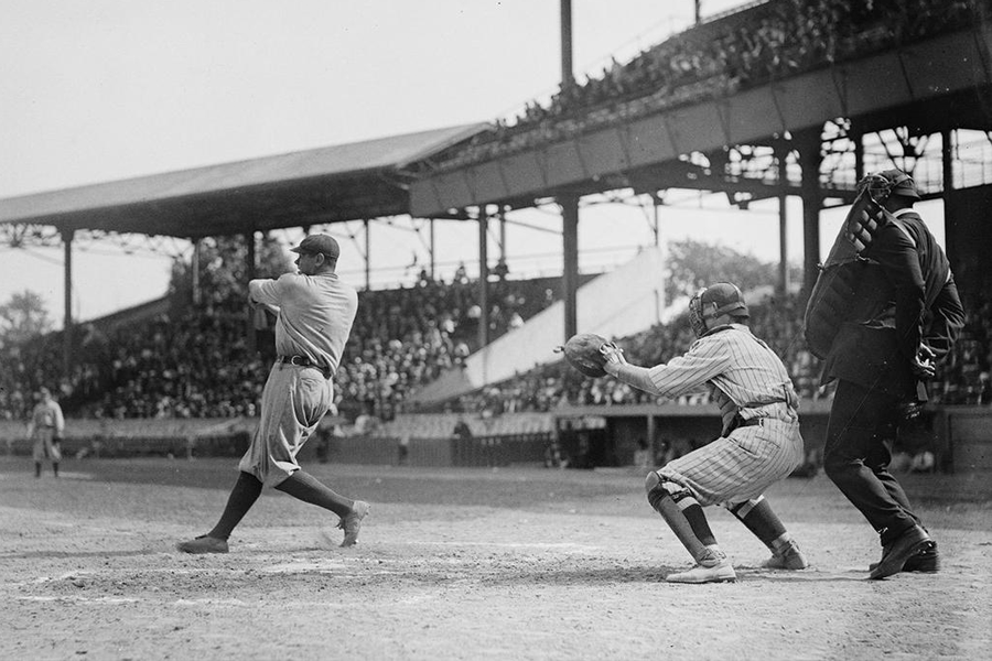 Picture of Babe Ruth striking out