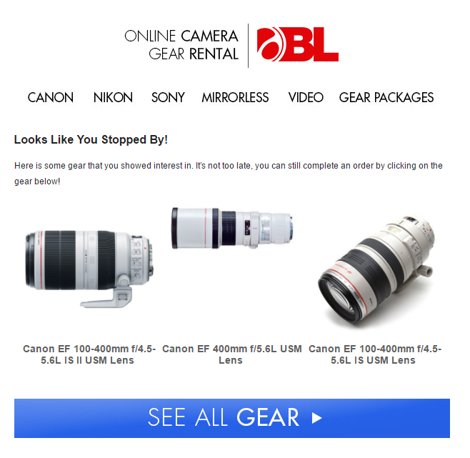 BorrowLenses.com Email