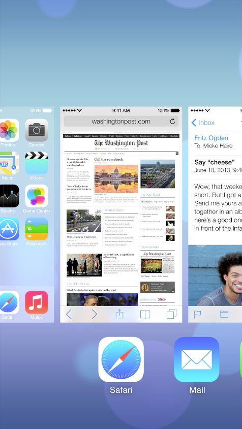 screenshot of the iOS7 multi-task screen