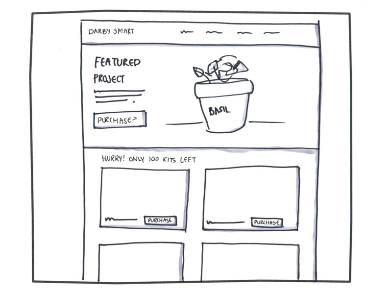 sketch of Darby Smart homepage