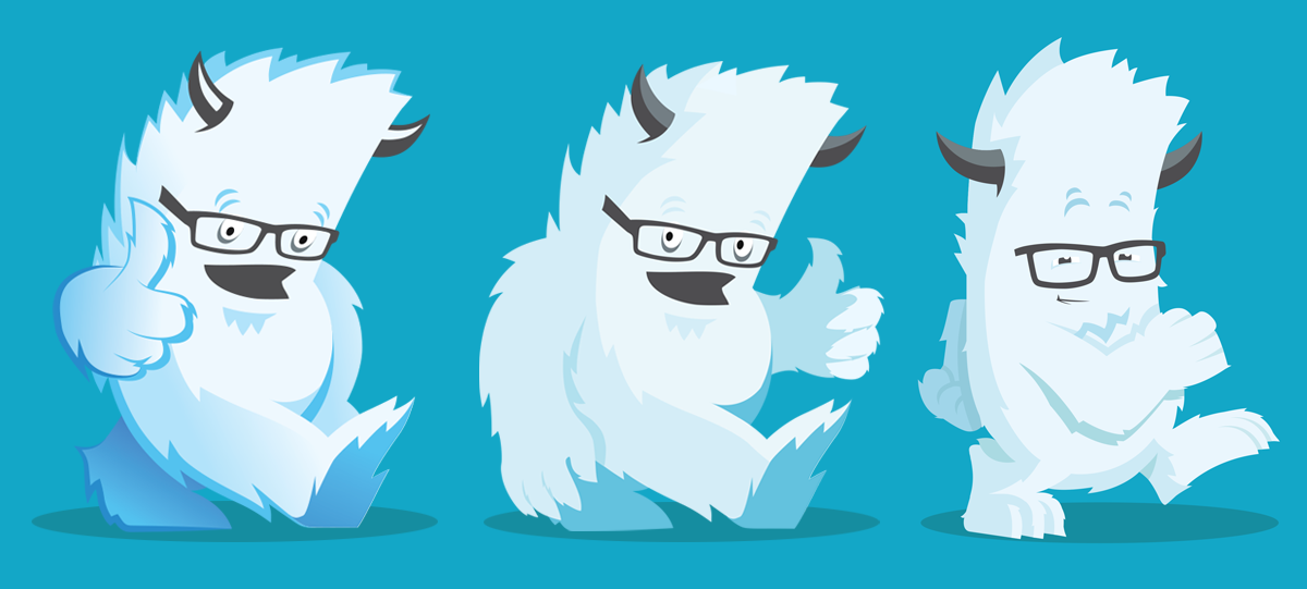 progression of Yeti mascot