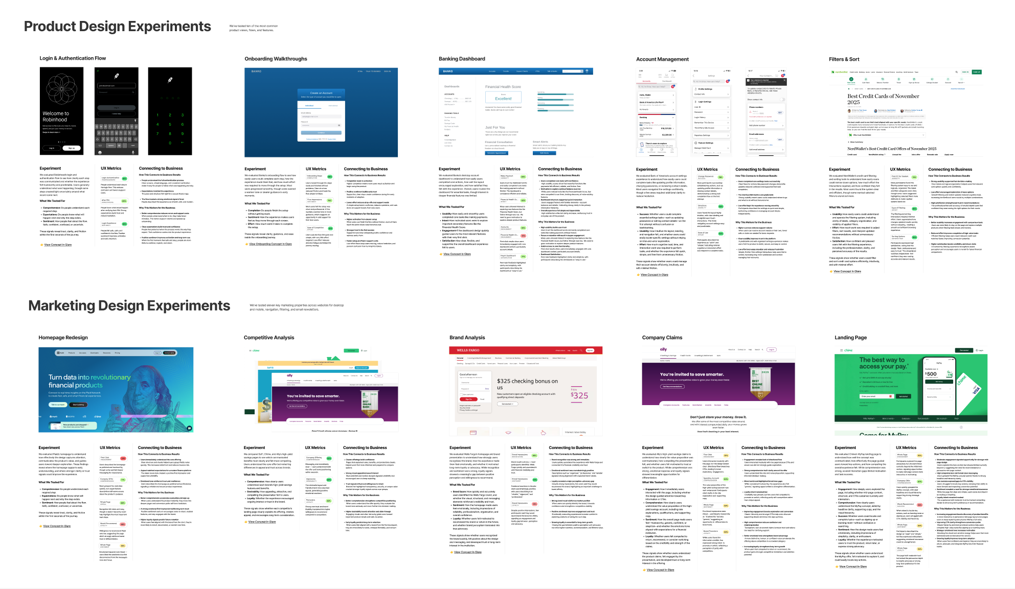 Concept Experiment Cheatsheet